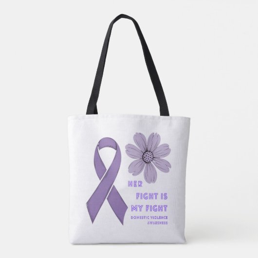 Haar strijd is mijn strijd tegen huiselijk geweld. tote bag (Achterkant)