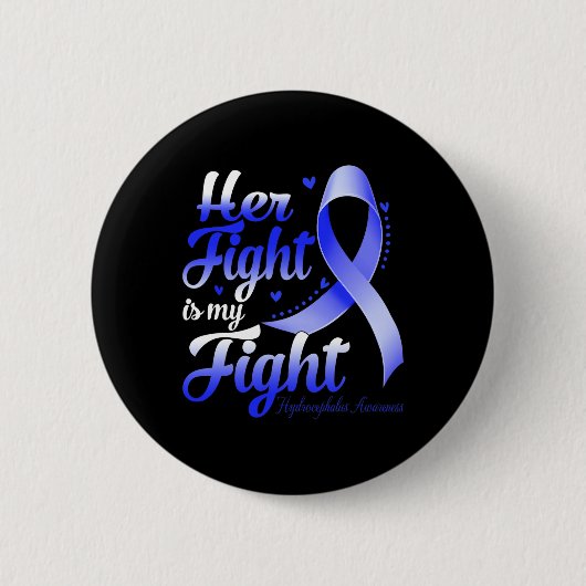 Haar strijd is mijn strijd tegen hydrocefalus ronde button 5,7 cm (Voorkant)