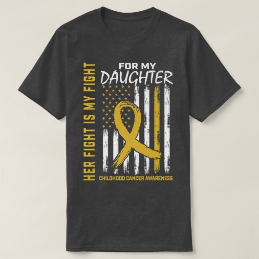 Haar strijd is mijn strijd tegen kinderkanker. t-shirt (Design voorkant)