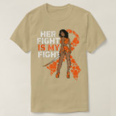 Haar strijd is mijn strijd tegen leukemie Melanin  T-shirt (Design voorkant)