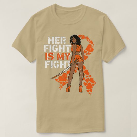 Haar strijd is mijn strijd tegen leukemie Melanin  T-shirt (Design voorkant)