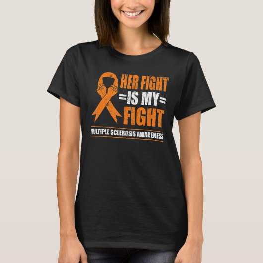 Haar strijd is mijn strijd tegen multiple sclerose t-shirt (Voorkant)