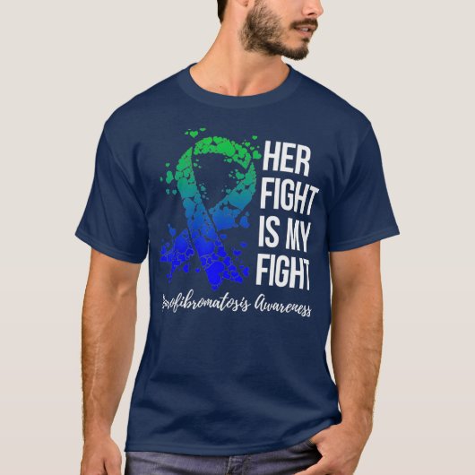 Haar strijd is mijn strijd tegen neurofibromatose t-shirt (Voorkant)