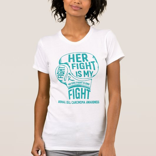 Haar strijd is mijn strijd tegen niercelcarcinoom t-shirt (Voorkant)