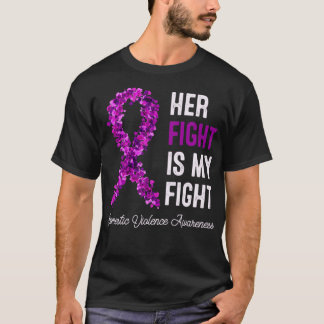 Haar strijd is mijn strijd tegen Paarse rib tegen  T-shirt