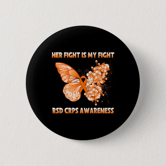 Haar strijd is mijn strijd tegen RSD Crps. Ronde Button 5,7 Cm (Voorkant)