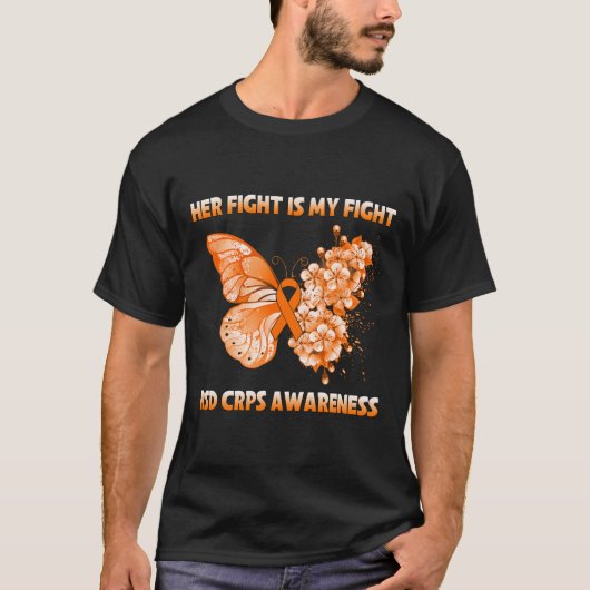 Haar strijd is mijn strijd tegen RSD Crps. T-shirt (Voorkant)