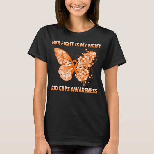 Haar strijd is mijn strijd tegen RSD CRPS. T-shirt (Voorkant)