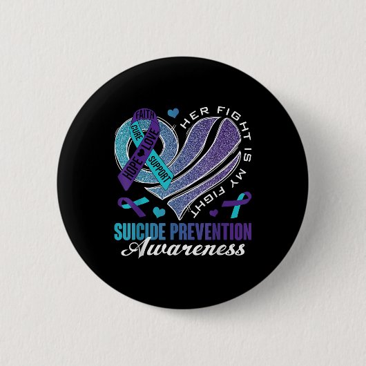 Haar strijd is mijn strijd tegen zelfmoordpreventi ronde button 5,7 cm (Voorkant)