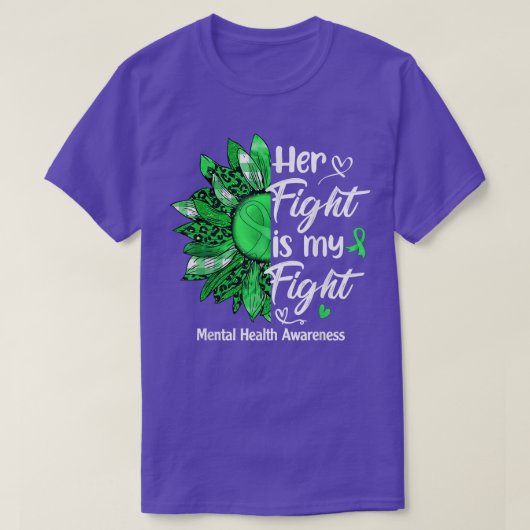 Haar strijd is mijn strijd tegen zonnebloem... een t-shirt (Design voorkant)