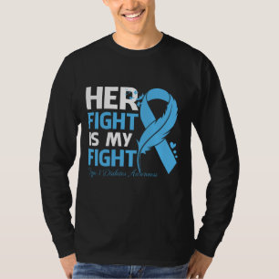 Haar strijd is mijn strijd van type 1 DIABETES T-shirt