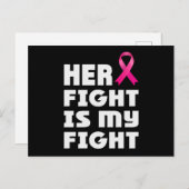 Haar strijd is mijn vechtborstkanker uitnodiging briefkaart (Voorkant / Achterkant)