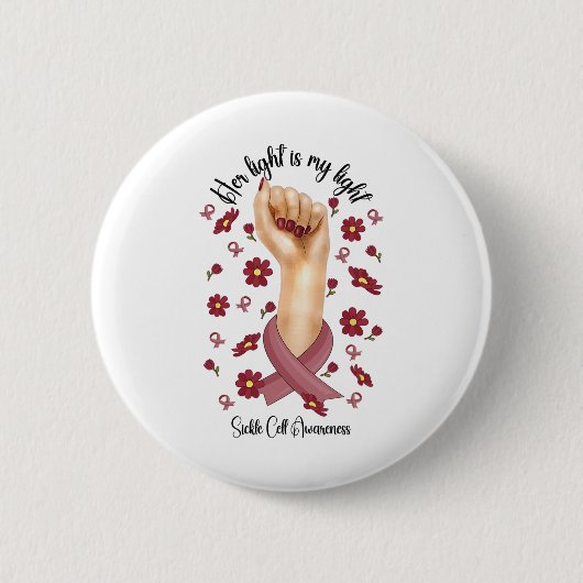 Haar strijd is mijn vechtcelbewustzijn Burgun Ronde Button 5,7 Cm (Voorkant)