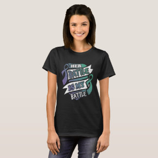 Haar strijd is mijn vechtdierkanker t-shirt