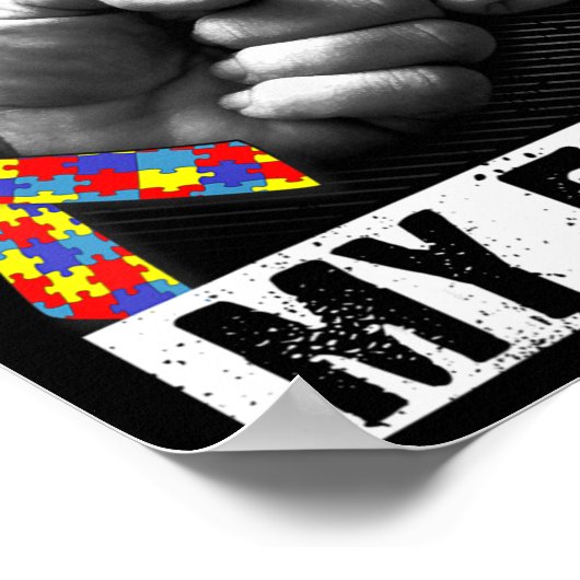 Haar strijd is mijn vechtend autisme bewustzijn en poster (Hoek)