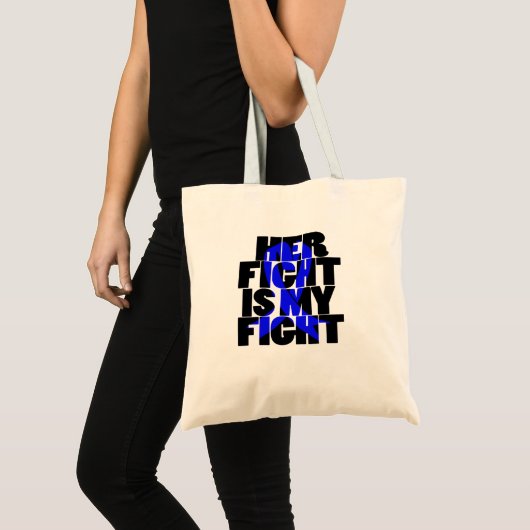 Haar strijd is mijn vechtlint tegen kanker met kle tote bag (Voorkant (product))
