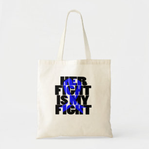 Haar strijd is mijn vechtlint tegen kanker met kle tote bag