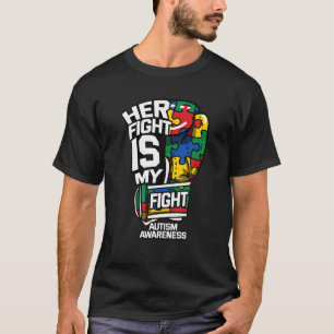 Haar strijd is mijn vechtster Autisme Autistic Glo T-shirt