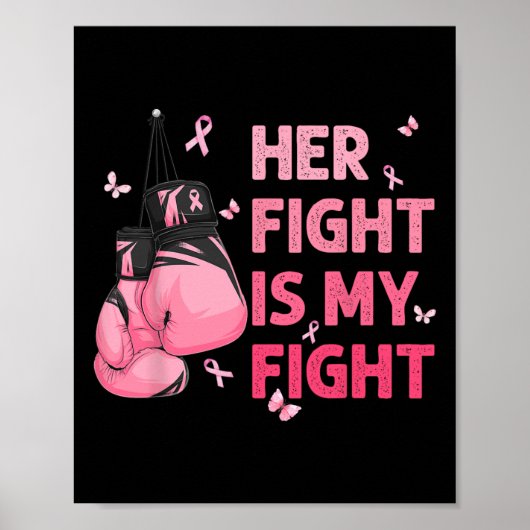 Haar strijd is mijn vechtstingstaak voor borstkank poster (Voorkant)