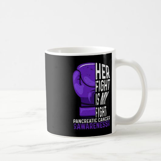 Haar strijd is mijn waarschuwing voor pancreaskank koffiemok (Rechts)