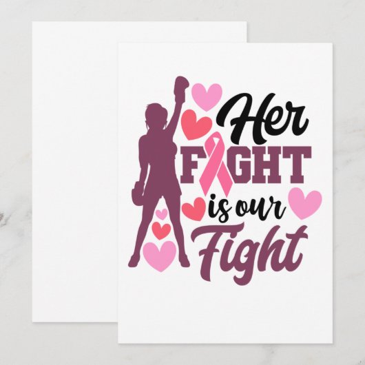 Haar strijd is ons bewustzijn van borstkanker. save the date (Voorkant / Achterkant)