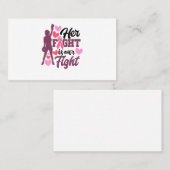 Haar strijd is ons bewustzijn van borstkanker. visitekaartje (Voorkant / Achterkant)