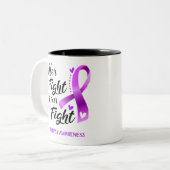Haar strijd is ons 'Fight Epilepsy Bewustzijn' Tweekleurige Koffiemok (Voorkant links)