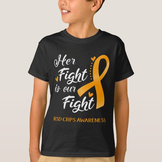 Haar strijd is ons gevecht tegen RSD CRPS bewustzi T-shirt (Voorkant)