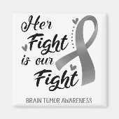 Haar strijd is onze 'Fight Brain Tumor Awareness' Magneet (Voorkant)