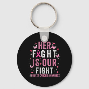 Haar strijd is onze 'Fight Pink Ribbon Breast Canc Sleutelhanger