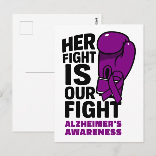 Haar Strijd Is Onze Strijd - Alzheimer Bewustzijn Briefkaart (Voorkant / Achterkant)
