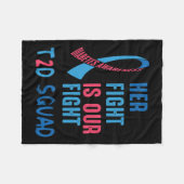 Haar strijd is onze strijd Diabetes Awareness Day Fleece Deken (Voorkant (Horizontaal))