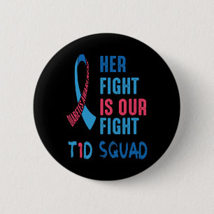 Haar strijd is onze strijd Diabetes Awareness Day  Ronde Button 5,7 Cm