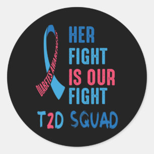 Haar strijd is onze strijd Diabetes Awareness Day  Ronde Sticker