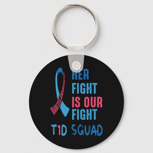 Haar strijd is onze strijd Diabetes Awareness Day Sleutelhanger (Voorkant)