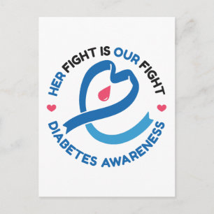 Haar Strijd Is Onze Strijd – Diabetes Bewustzijn Briefkaart