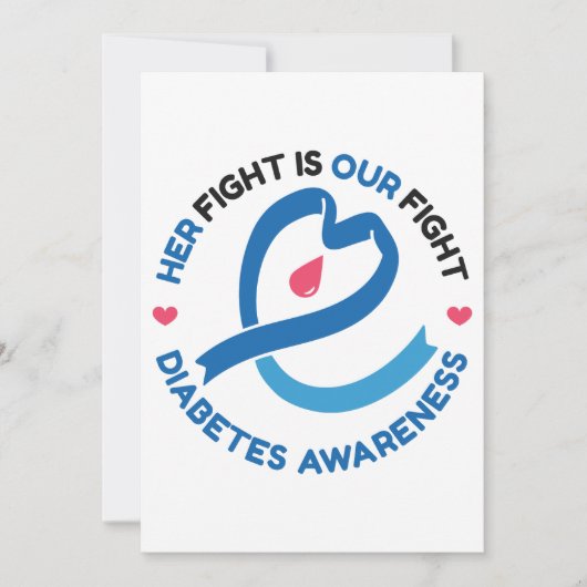 Haar Strijd Is Onze Strijd – Diabetes Bewustzijn Kaart (Voorkant)