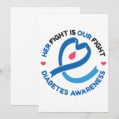 Haar Strijd Is Onze Strijd – Diabetes Bewustzijn Kaart (Voorkant / Achterkant)