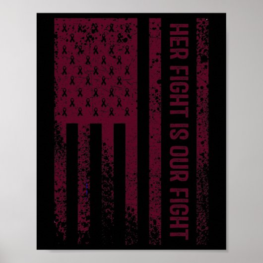 Haar strijd is onze strijd Hersenenaneurysma bewus Poster (Voorkant)