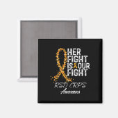 Haar strijd is onze strijd RSD CRPS Awareness 2 Magneet (Voorkant / Achterkant)