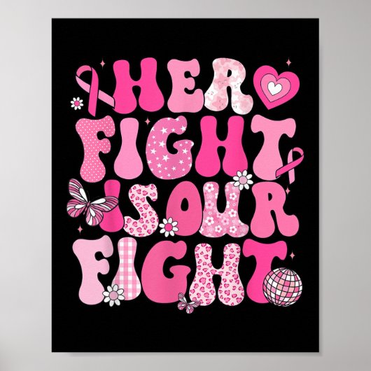 Haar strijd is onze strijd tegen borstkanker bewus poster (Voorkant)