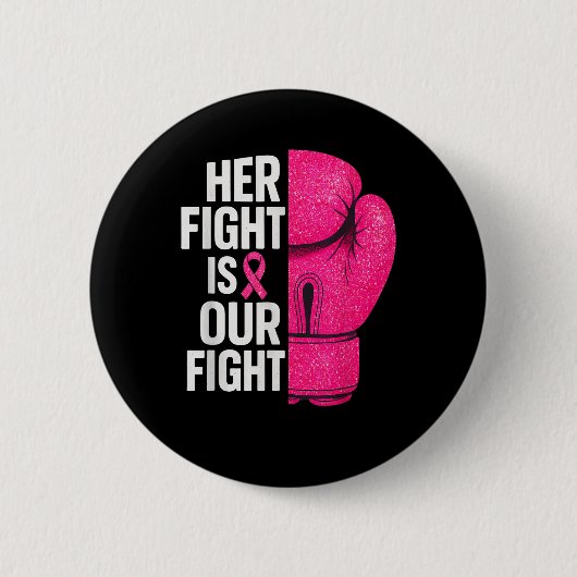 Haar strijd is onze strijd tegen borstkanker. ronde button 5,7 cm (Voorkant)