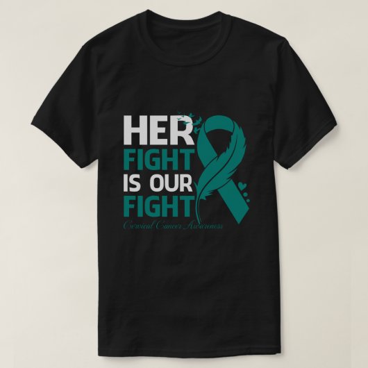 Haar strijd is onze strijd tegen CERVICAL CANCER A T-shirt (Design voorkant)