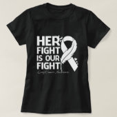 Haar strijd is onze strijd tegen het LUNG CANCER A T-shirt (Design voorkant)