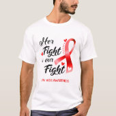 Haar strijd is onze strijd tegen hiv-aids-bewustwo t-shirt (Voorkant)