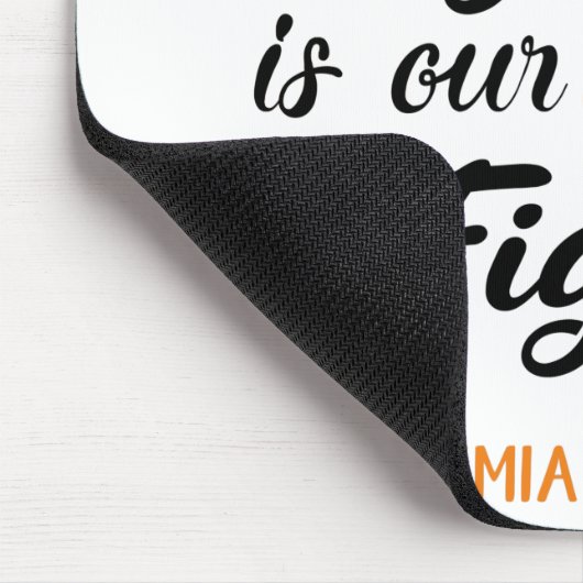 Haar strijd is onze strijd tegen leukemie muismat (Hoek)