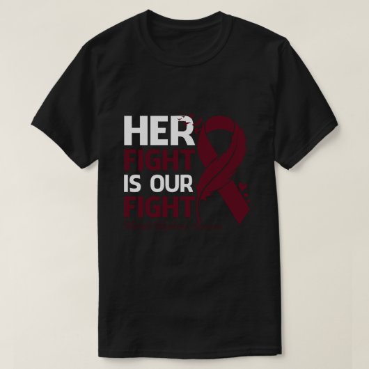 Haar strijd is onze strijd tegen MULTIPLE MYELOMA T-shirt (Design voorkant)