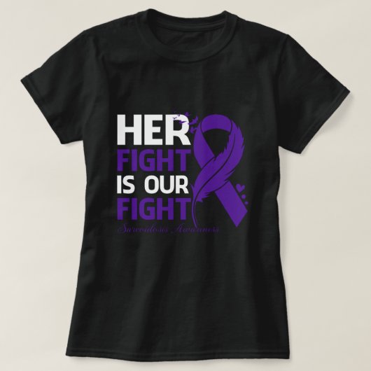 Haar strijd is onze strijd tegen SARCOIDOSIS AWARE T-shirt (Design voorkant)