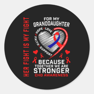 Haar Strijd Kleindochter Chd Bewustzijn Hartziekte Ronde Sticker