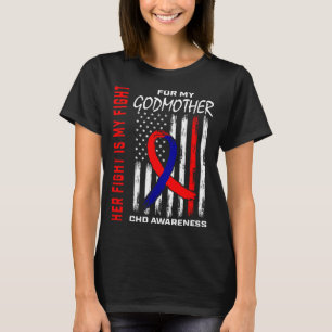 Haar strijd peetmoeder CHD-bewustzijn Amerikaans V T-shirt